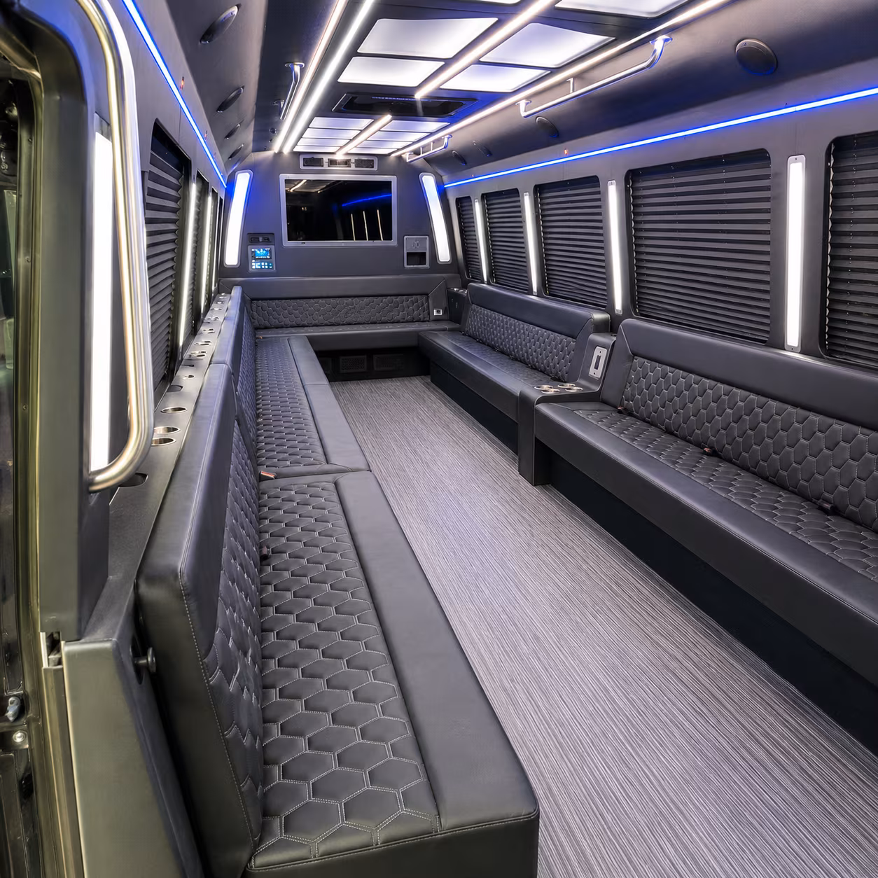 woodbury 40 passenger party bus interior